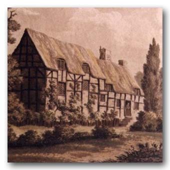 From a drawing by Samuel Ireland.
Anne Hathaway's cottage, c. 1793.