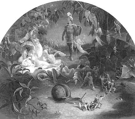 Steel Engraving
Approximately 7.5 x 6
By Frederick Heath.The engraving is from Charles Knight's two-volume Imperial Edition of
The Works of Shakespere (London: Virtue and Company, 1873-76).The original painting, Oil on Canvas, is in the Tate Gallery, London.