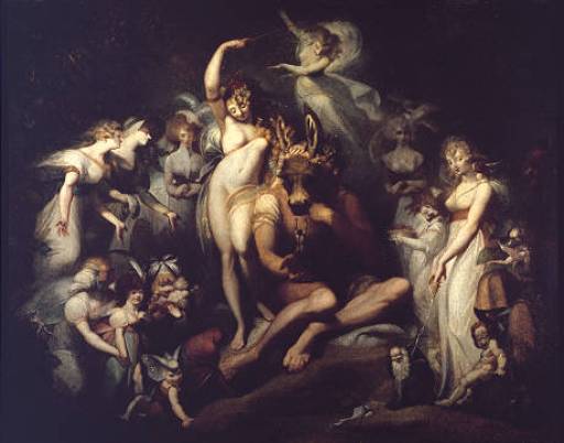Fuseli, Henry 1741-1825
  British Titania and Bottom circa 1790
  Oil on canvas
  support: 2172 x 2756 mm
  painting
  Presented by Miss Julia Carrick Moore in accordance with the wishes of her sister 
  1887