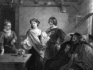 Oil on Canvas
Victoria and Albert Museum.Steel Engraving
Approximately 7 x 10
By Lumb Stocks.The engraving is from Charles Knight's two-volume Imperial Edition of
The Works of Shakespere (London: Virtue and Company, 1873-76).