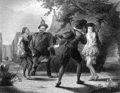 Oil on Canvas
Steel Engraving
Approximately 6 x 8
By J. Brain.The Walker Art Gallery, Liverpool.The engraving is from Charles Knight's two-volume Imperial Edition of
The Works of Shakespere (London: Virtue and Company, 1873-76).