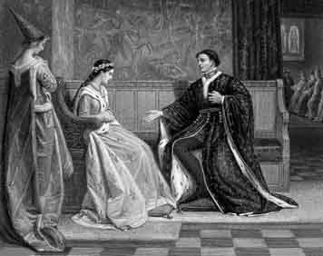 Steel Engraving
Approximately 7 x 9.5
By W. Greatbach.The engraving is from Charles Knight's two-volume Imperial Edition of
The Works of Shakespere (London: Virtue and Company, 1873-76).