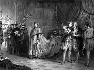 Steel Engraving
Approximately 7 x 9.5
By W. Greatbach.The engraving is from Charles Knight's two-volume Imperial Edition of
The Works of Shakespere (London: Virtue and Company, 1873-76).